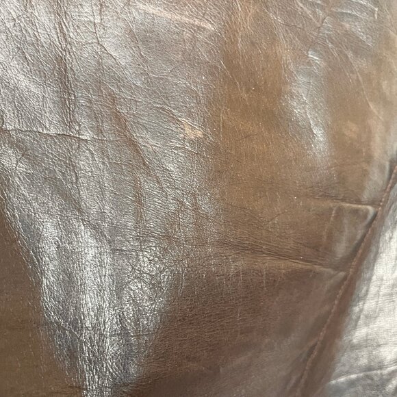 Vintage Dark Brown Fitted Leather Jacket Distressed Rare Buzz 18 Celeb Y… - Picture 13 of 17